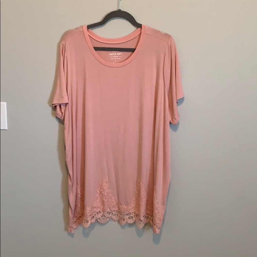PINK SUPER SOFT WITH LACE TRIM